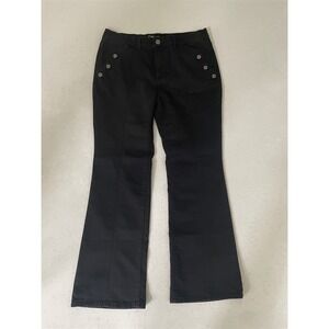 DG2 12 Sailor Flare Bootcut Black Stretch Denim Womens Jeans